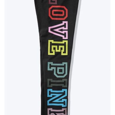 Victoria Secret PINK Cotton High Waisted Bright Rainbow Legging XL New Cute ????