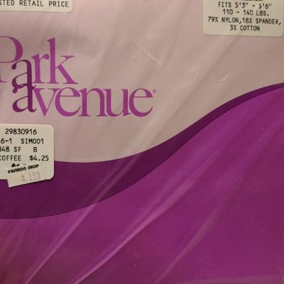 VINTAGE PARK AVENUE SILKY SHEER PANTYHOSE Size Medium Coffee