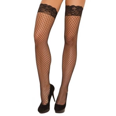 Lace Top Fence Net Thigh Highs Silicone Stay Ups Diamond Stockings Hosiery 1757