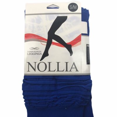 NWT Nollia Womens Size Small/Medium Blue Ruffled Fashion Seamless Leggings