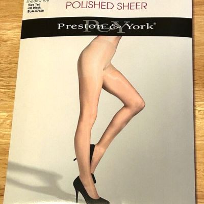 Preston & York Polished Sheer Ultra Gloss Control Top Shadow Toe Tall Jet Black