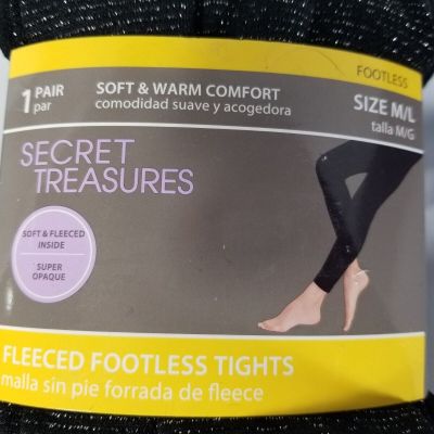 Ladies Secret Treasures, fleece lined, sparkle, footless tights, size M/L