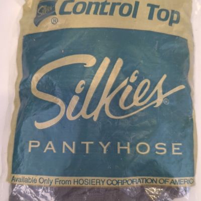 Vintage Silkies Control Top Pantyhose X Tall Color Off Black