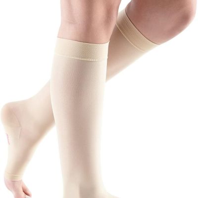 MEDIVEN Sheer & Soft Calf Open Toe Compression Stockings Pick Size & Color 15-20