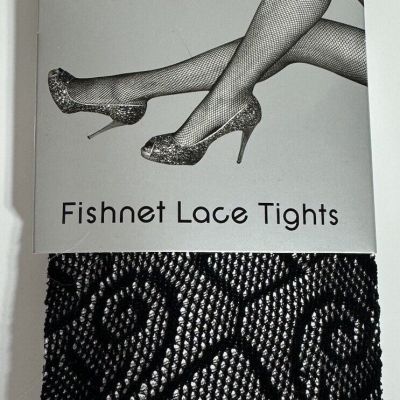 FRENCHIC Fishnet Lace Tights 3X/4X Unopened Black Plus Size