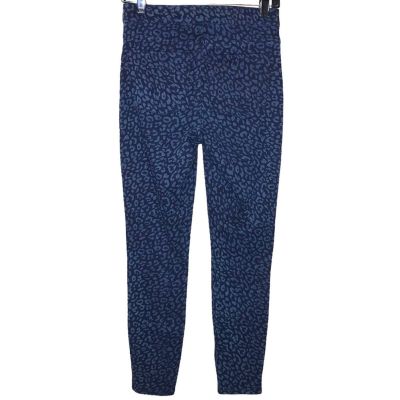 Spanx Size Small Blue and Black Leopard Print Denim Ankle Length Jeggings