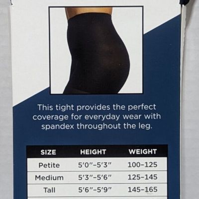 Berkshire Luxe Opaque Black Tights 1x-2x Denier Control Top NEW Style 4741