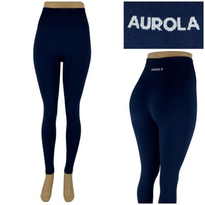 Aurola Womens Small Seamless Workout Leggings Gym Yoga Amplify Blue EUC