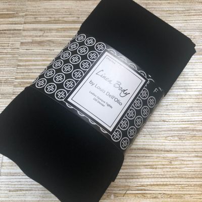 3279 Linea Body 100 Denier Super Opaque Control Top Tights 2 pack BLACK sz B