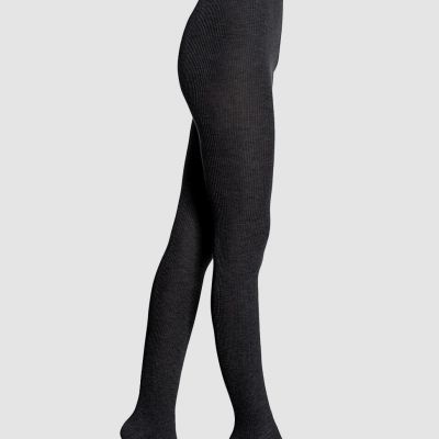 $40 Natori Women's Black Ribbed Regent Sweater Knit Tights Size M/L