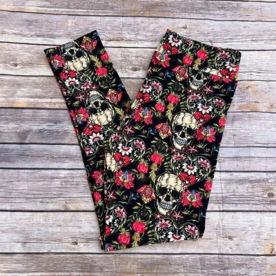 Skull Heart Flower Women's Leggings TC2 Extra Plus Size 20-26