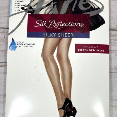 Hanes Silk Reflections Silky Sheer size EF Barely There Control Top Pantyhose