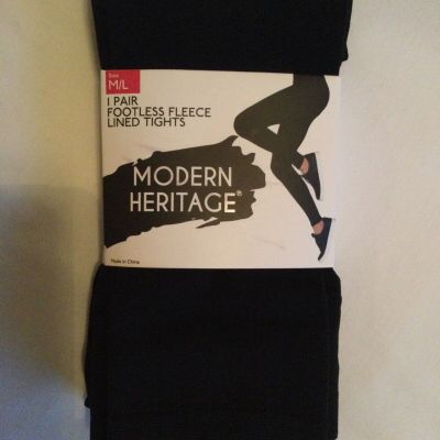 MODERN HERITAGE Size M/L Footless Fleece Lined Tights Brand New