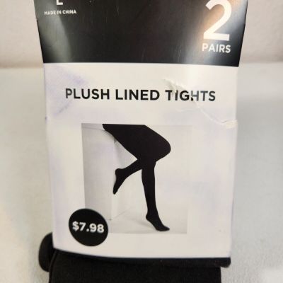 Womens Tights Large Plush Lined Two Pair NEW Polyester Spandex Fast Ship