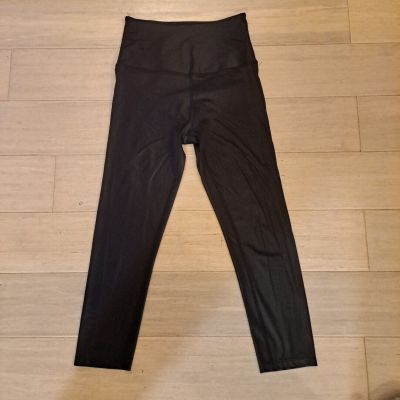 Beyond Yoga Shiny Black High Waisted Midi Legging Women's S Made in USA