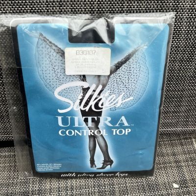 SILKIES Ultra Control Top Navy Blue Tights Size Small 030107