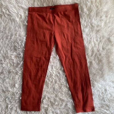 Zenana Premium Cotton Capri  3/4 Length Leggings Color Red Orange Medium