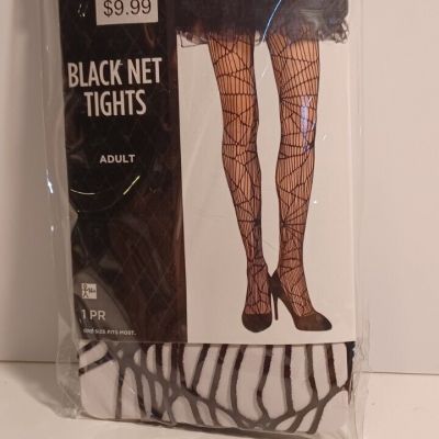 BLACK NET TIGHTS - Adult Size S, NEW