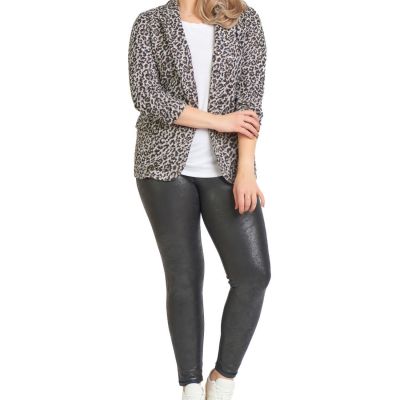 Black Tape Womens Trendy Plus Size Crackle Leggings-1X