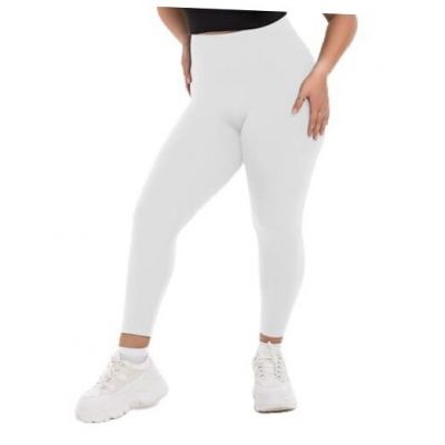 Plus Size Leggings for Women, High Waisted Tummy XX-Large Full Length White