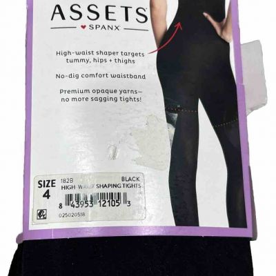 NWT Assets by SPANX Women's High Waist Shaping Tights Black Size 4