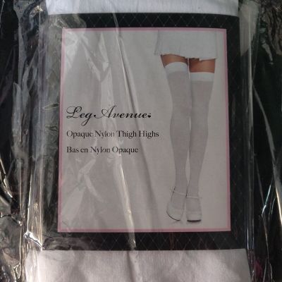2PCS Thigh High Stockings, White Opaque, Formal, Retro, Pin-up, Cosplay, CUTE