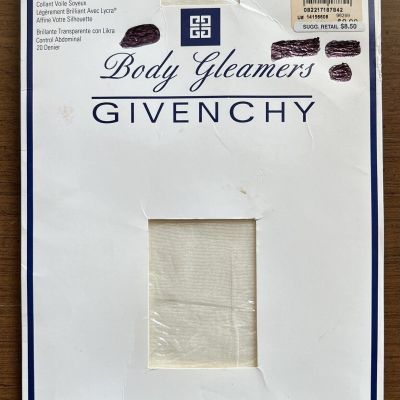 Vtg Givenchy Body Gleamers 156 Control Top Sheer Pantyhose SIZE E Ivory Sissy