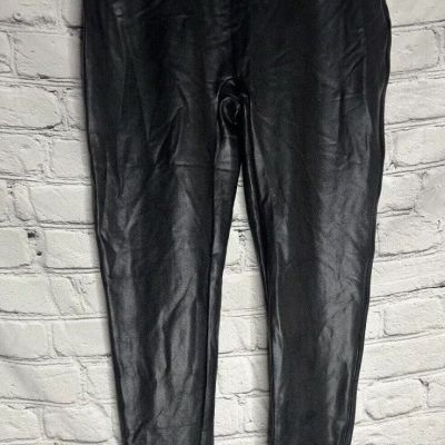 Spanx Women's Faux Leather Leggings Black Size Medium Style #2437