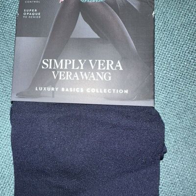 NEW Simply Vera Wang Size 2 Super Opaque Control Top Luxury Tights. Navy.