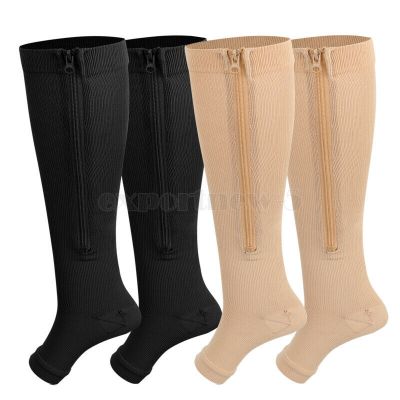 Compression Socks Foot Support Stockings Knee High Leg Calf Zipper Pain Relief