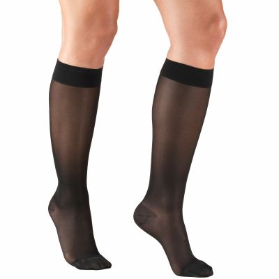 Quality Choice Sheer Knee High 20-30mmHg Black Medium