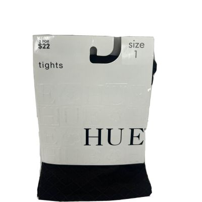 New HUE Tights Textured Diamond Dot Control Top Espresso Brown Size 1