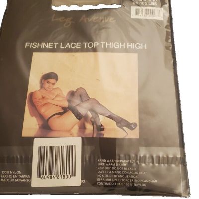 Leg Avenue BLACK Fishnet Lace Top Thigh High Stocking 9027 ONE  Size SHIP FREE