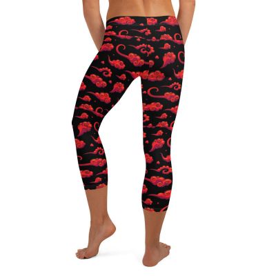 Anime Style Clouds AOP Capri Leggings