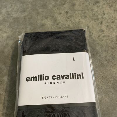 Emilio Cavallini Tights Polkadot Grey Pantyhose 27746 Size Large