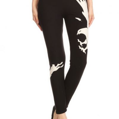 Bird And Rabbit Printed, Full Length, High Waisted Leggings In A Fitted Style Wi