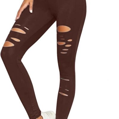 Ripped Warrior Legging for Women - High Waist Tummy Control Yoga Pants Workout A