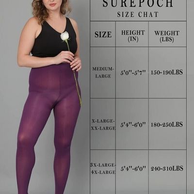 SUREPOCH Plus Size Tights for Women, Ultra Large Up To 3x, Toufu Semi Opaque