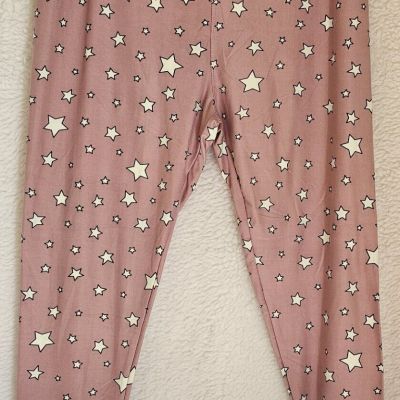 LuLaRoe Womens Legging Pants Size TC2 Plus Multicolor Stars Sueded
