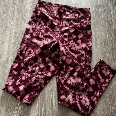 Realessentials Burgundy Poly/Spandex Yoga Legging Workout Pants Size L