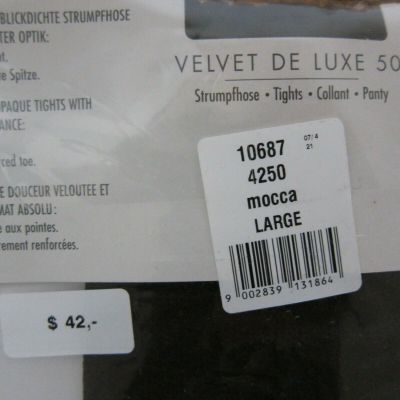 Wolford Velvet De Luxe 50 Tights Mocca 10687 4250  SZ Large