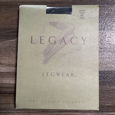 Legacy Legwear Microfiber Control Top Tights Pantyhose Black - Plus Size D- NEW