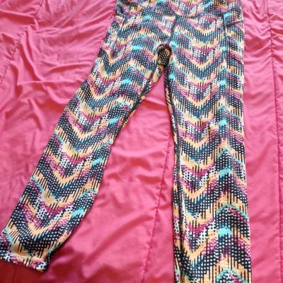 Avia Abstract High Waist Athletic Leggings With Phone Pockets Sz L 10-12 Plus