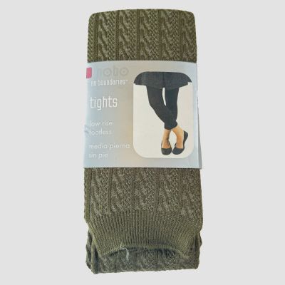 Footless Tights No Boundaries olive green textured  medium/tall new in package