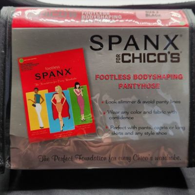 Spanx Sara Blakely Chico's Footless Bodyshaping Pantyhose BLACK S 2 DISCONTINUED