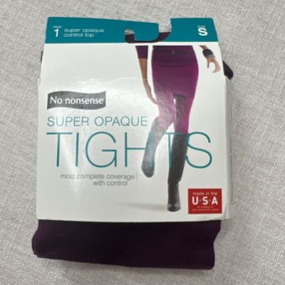No Nonsense Super Opaque Tights Control Top Shiraz Size Small (100-150lbs) New
