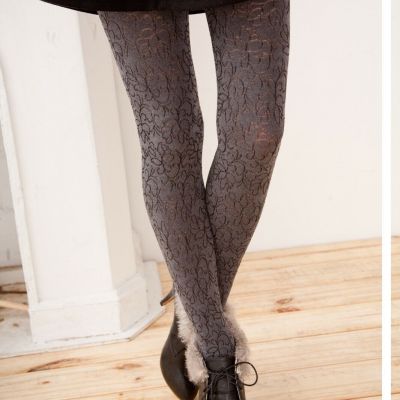 Sheer Tights with Floral Pattern