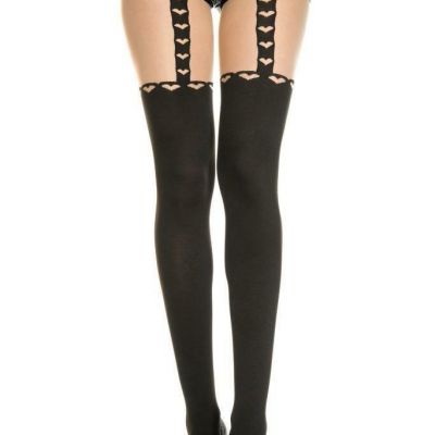 sexy MUSIC LEGS heart SUSPENDER faux THIGH highs SPANDEX tights PANTYHOSE nylons