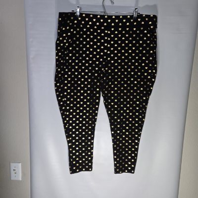 Torrid  plus size black leggings with gold hearts size 4, Valentine
