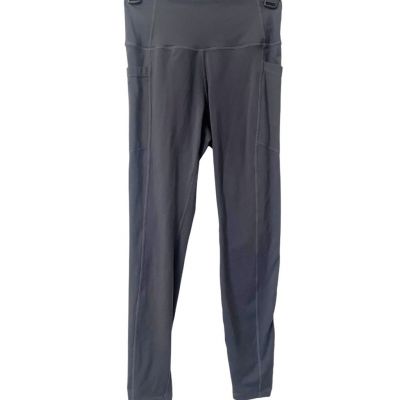Ethos Gray Athletic Workout Leggings Small Short With Pockets Activewear Gym